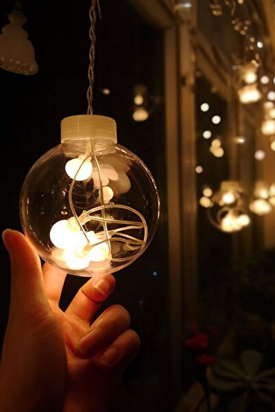 AfterTimes Dekoratif LED Işıklı Top Perde: Animasyonlu, Küre Toplu, Ampul, Pe...