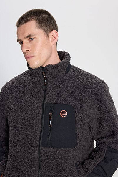 WRANGLER All Terrain Gear Regular Fit Normal Kesim Antrasit Sherpa Ceket