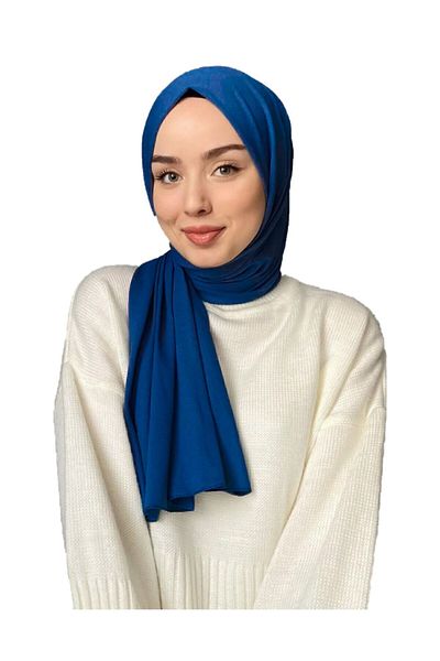Hürremist Βαμβακερό σάλι χτενισμένο βισκόζη Saks Blue