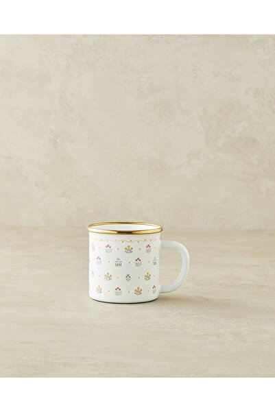 English Home 350 مل كوب مينا أبيض ريترو صغير