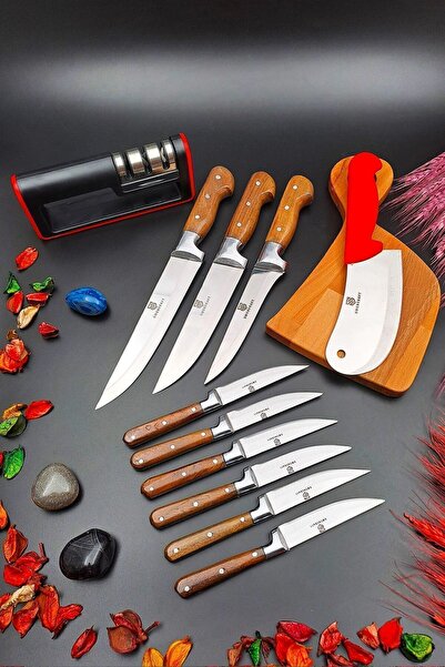 SWENCRAFT Swencarft 11 Piece Stainless Knife Kitchen Sacrifice Meat Bread Fruit Onion Pastry Knife And Sharpening Tool