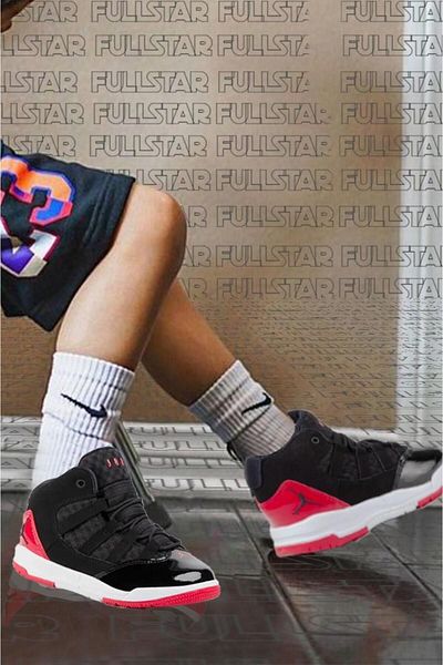 Nike Jordan Max Aura Boys Shoes Leather Genuine Leather High Top Children's Sports Shoes Black