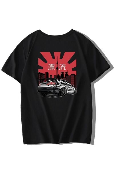 BRZ KIDS Tricou unisex pentru copii oversize cu mașină sport japoneză
