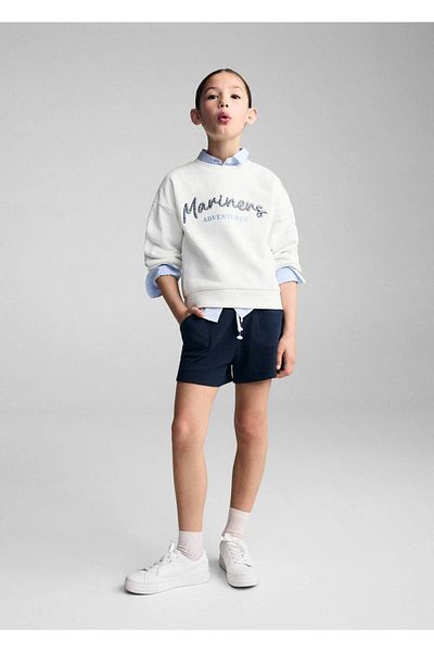 MANGO Kids Shorts aus Baumwolle mit Schnürung an der Taille