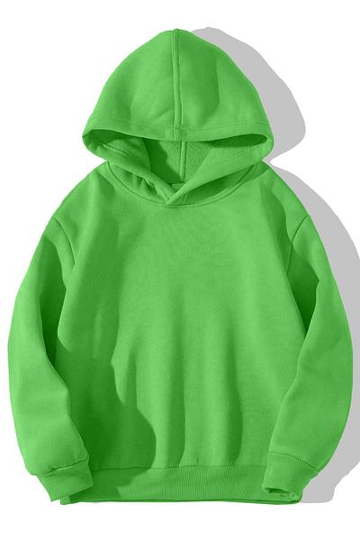 BRZ KIDS Hanorac de bază unisex verde neon pentru copii