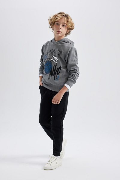 DeFacto Printed Hooded Sweatshirt and Sweatpants Set for Boy - B6660A823Wn