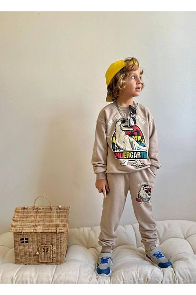 YİGİT BUTİK Boy's Set - Yigit Boutique Dinosaur Printed