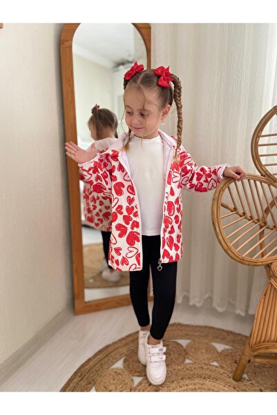 La Bona Kids La'Bon Kids Girl - Heart Water and Windproof Trench Coat