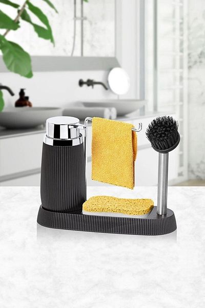 LeesHome Premium Διανομέας Υγρού Σαπουνιού με Βούρτσα, Διανομέας Πετσέτας, Διακοσμητικός Διανομέας Υγρού Σαπουνιού Κουζίνας