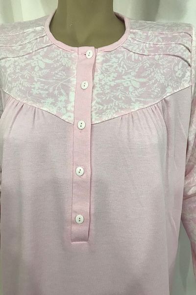 NENA COLLECTION Women's Robe Patted Pajama Set-14294-pink