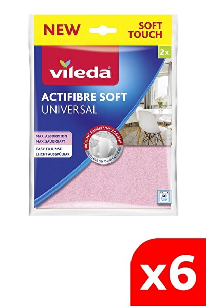 Vileda Actifibre Soft Cleaning Cloth - Pack of 2 (Set of 6)