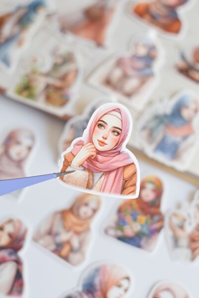 sticker Tesettürlü Kız (25 ADET) / Islami Temalı Planner & Scrapbook