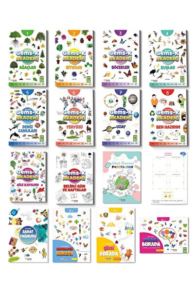 Onburda Yayınları Onburda Okul Öncesi Gems-k Akademi Eğitim Seti Plus (16 PARÇA) @