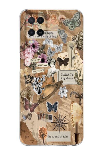 moonset Oppo A54 Uyumlu Ticket To Anywhere Tasarımlı Baskılı Şeffaf Telefon K...