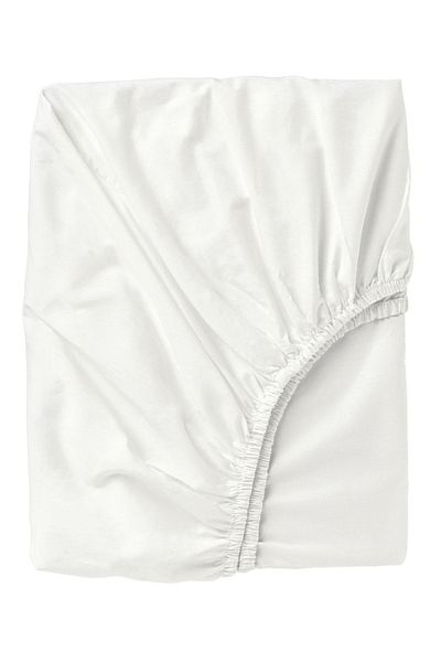 IKEA White Elastic Double Bed Sheet - 160x200 Cm
