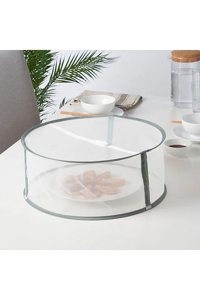 IKEA LERFLUNDRA food protector green-white 40x15 cm