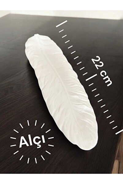 LuDesign Kuş tüyü tabak/tepsi beyaz alçı minimalist iskandinav dekoratif hediyelik