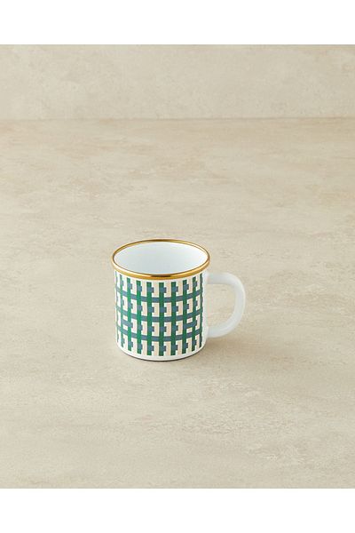 English Home 350 ml Colorful Retro Checkered Enamel Mug