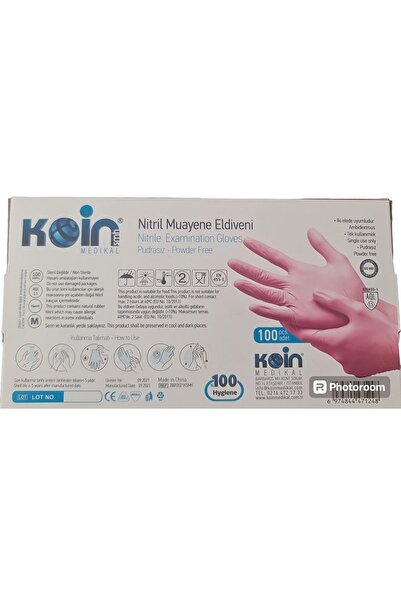 KOİN PEMBE NİTRİL PUDRASIZ ELDİVEN MUAYENE TEMİZLİK ÇOK AMAÇLI MEDİUM (KOİN)