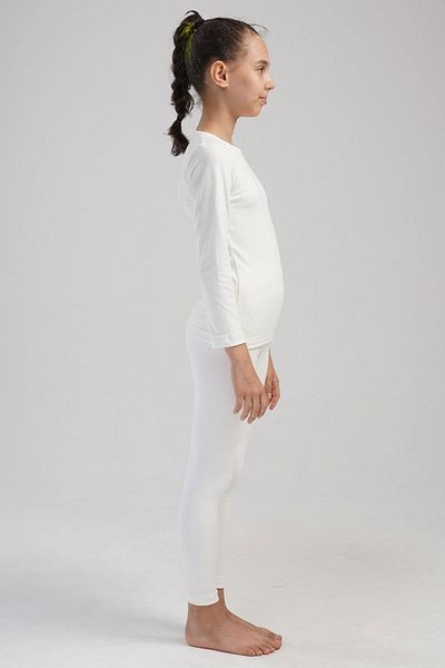 C&City Ecru Girl's Thermal Set - Long Sleeve, Crew Neck 405161