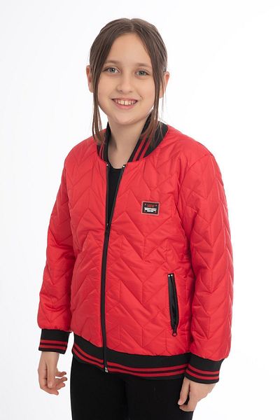 Riverstorm Girl's Red College Collar Lined Water and Windproof Zippered Pocket Coat Jacket