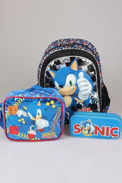 Disney Licențiat pentru școală Sonic - Set de 3 pungi pentru nutriție și creion