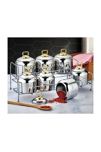 SILA Berfin Gold 15 Piece Steel Spice Set with Steel Lid