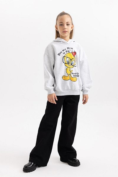 DeFacto Girl - Oversize mikina s kapucí Looney Tunes B4729A823Wn