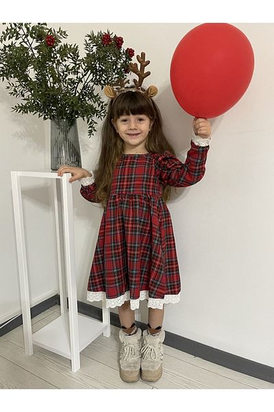 Pamuk şekeri çocuk giyim Girl's plaid dress