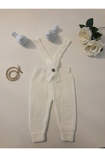 gogo bici Çapraz Askılı Ayarlanabilir Bebek Çocuk Tayt Salopet Ekru