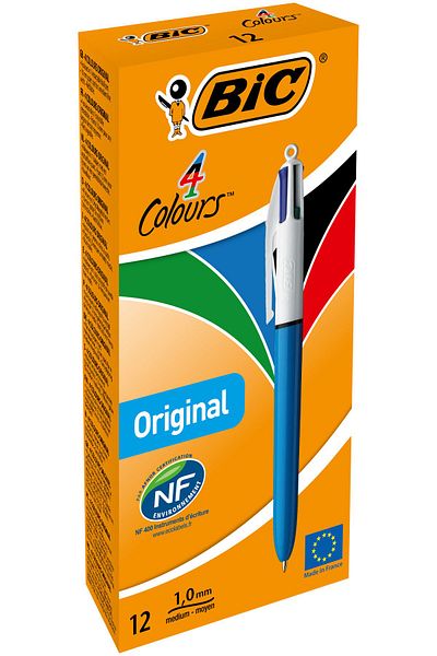 Bic 4 Colors Medium Ballpoint Pen - Box Pack of 12