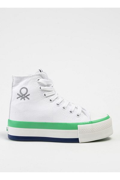 Benetton Tenis de damă verde alb - BN-30944