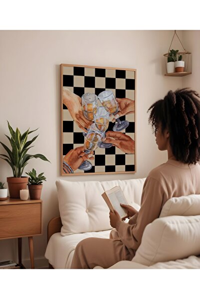 Sweetco Çerçevesiz Poster Cheers Cocktail Poster