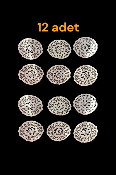 DUAYEN güpür dantel akyazı çiçeği 12 adet