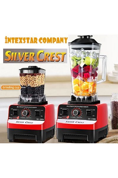 Silver Crest 6500watt 2.5lt Home Cafe Bar Double Jug Belender Ice Crusher Grinder
