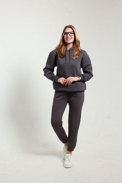 TKT Σετ γυναικεία αθλητική φόρμα 3 Thread με πλαϊνές τσέπες, μπλούζα και μαλακό φλις εσωτερικά