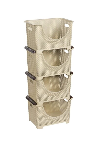 sağlam plastik Uygun Global 4 Katlı Hobi Çok Amaçlı Sebzelik Krem