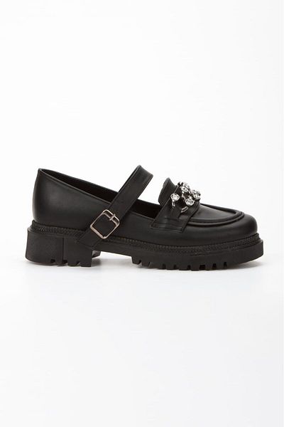 PATİK BEBE Girl's Leather Martinez School Shoes - with Helmet and Buckle