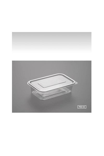 ANIL AMBALAJ Plastic Leak Proof Container 750 Gr Cc Disposable Disposable Bowl with Lid 25 Pieces