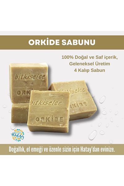 bitkiselce Orchid Soap with Pure and Natural Ingredients 450 g (4 Mould)