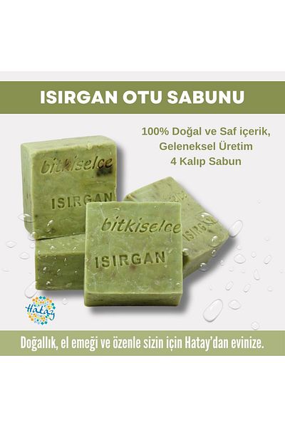 bitkiselce 450 g Nettle Soap - Pure and Natural Ingredients, 4 Molds