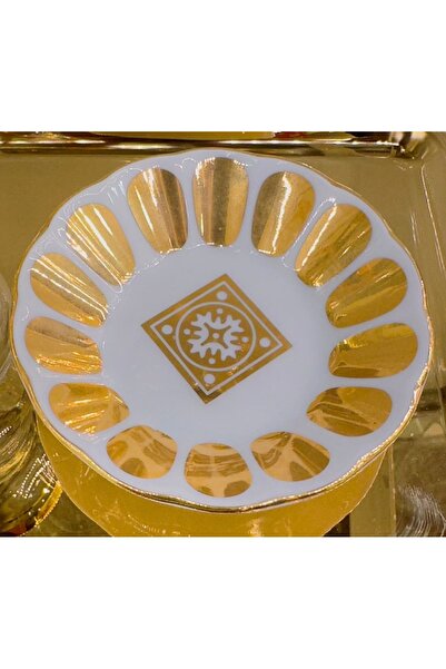 DUKKANI ISTANBUL Set of 6 Gold Gilded Tea Cups - with Spoon