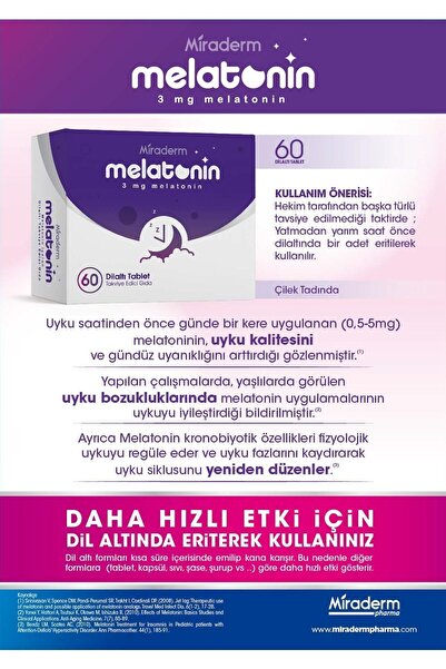 Miraderm Melatonin Dil Altı 60 Tb