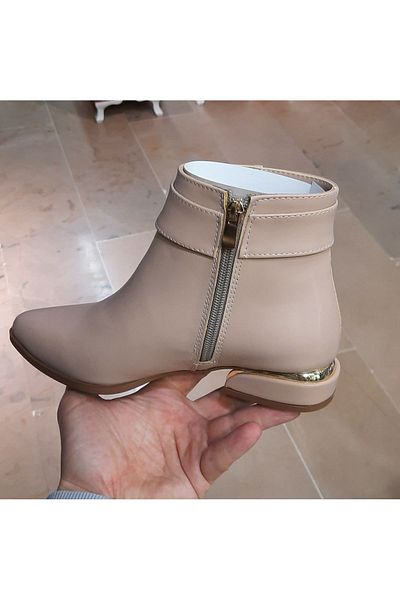 BRGL ΓΥΝΑΙΚΕΙΑ ΜΠΟΤΑΚΙΑ NUDE ΜΠΕΖ ΜΕ ΛΕΠΤΟΜΕΡΗ ΓΑΛβανισμένη ΠΛΑΚΑ