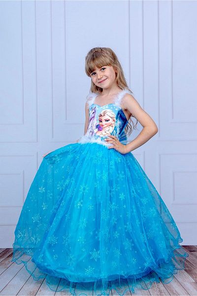 Buse&Eylül Bebe Dlouhé dívčí společenské šaty Elsa Hoop