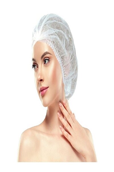 Genel Markalar Tek Kullanımlık Bone Nonwoven(TELA) Beyaz 100 Lü Paket 40x42 C...