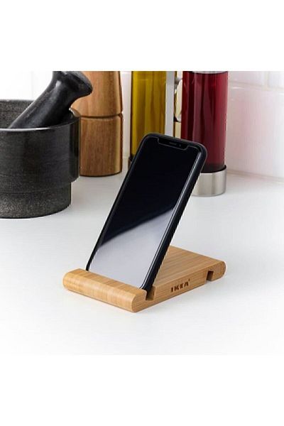 IKEA Barna bambusz tartó - fa telefonállvány, kormánykerék Acrobat mobiltelefon táblagép állvány