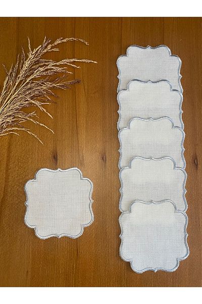 Smiling Home Lenjerie Lenjerie Argintiu Culoare Elegantă 6 Bucăți Servețele de Prezentare Cocktail