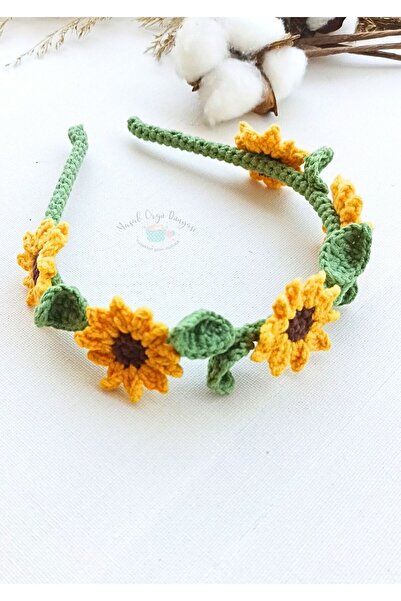 Masal Örgü Dünyası Coroana tematică cu floarea soarelui pentru copii