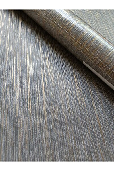 KMS HOME Gold Detaylı Antrasit Sade Duvar Kağıdı (KABARTMALI DOKU)5m2